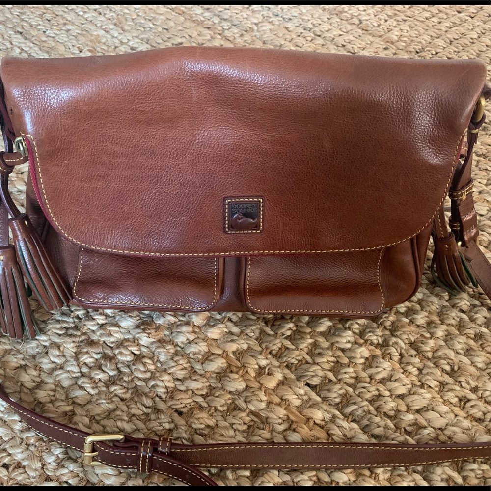 Dooney & Bourke Florentine Leather Zip Flap Foldover Bag VGUC